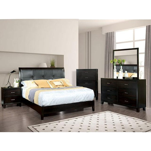 Enrico Full Queen Bed Brown, Black, & Cherry - KC Furniture Outlet (Bakersfield,CA)