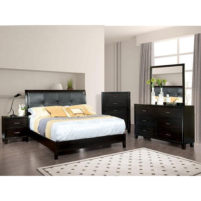Enrico Full Queen Bed Brown, Black, & Cherry - KC Furniture Outlet (Bakersfield,CA)