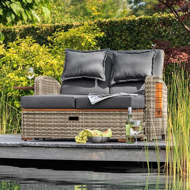 Bahia Tobago Reclining Chaise Lounge Brown & Gray