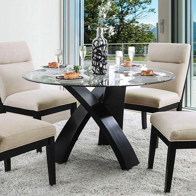 Jasmin Black/White Round Dining Table - Main Image