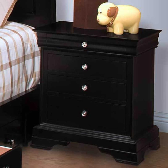 New Classic Belle Rose 4 Drawer Night Stand in Black Cherry