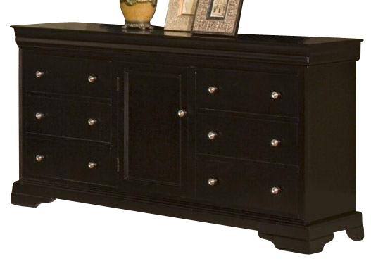 New Classic Belle Rose 6 Drawer Dresser in Black Cherry Finish