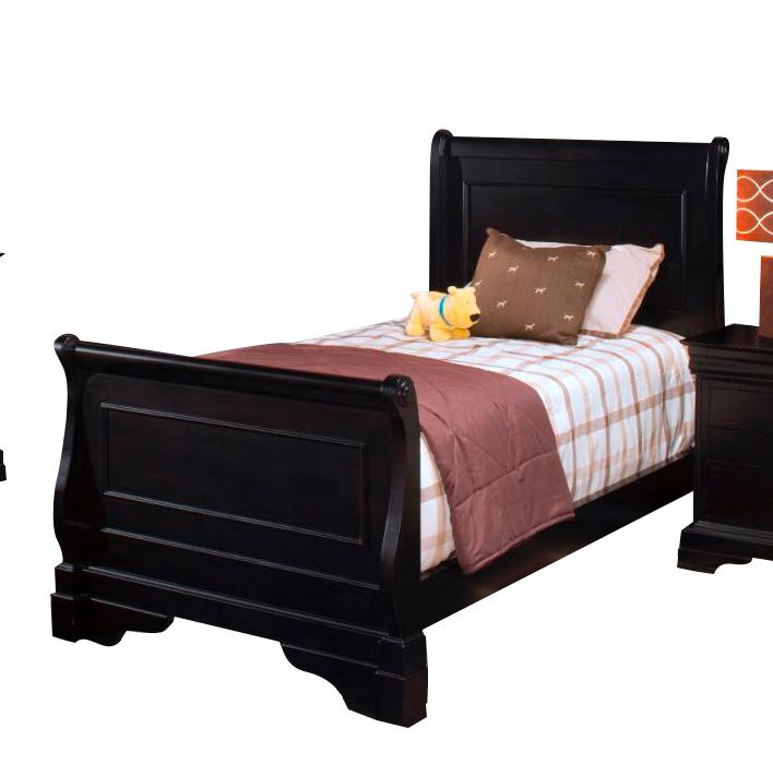 New Classic Belle Rose Youth Full Sleigh Bed in Black Cherry
