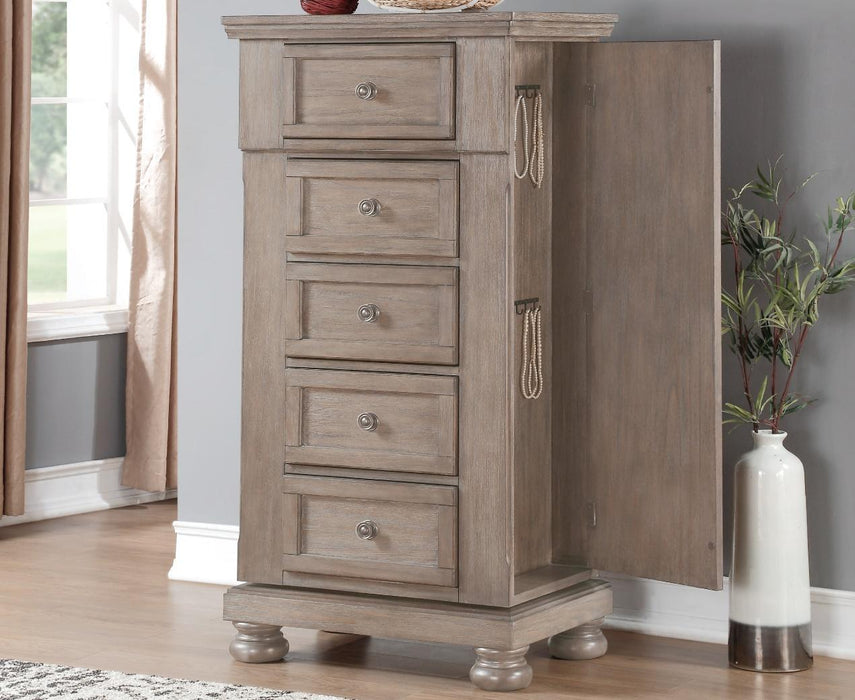 New Classic Furniture Allegra Swivel Chest in Pewter