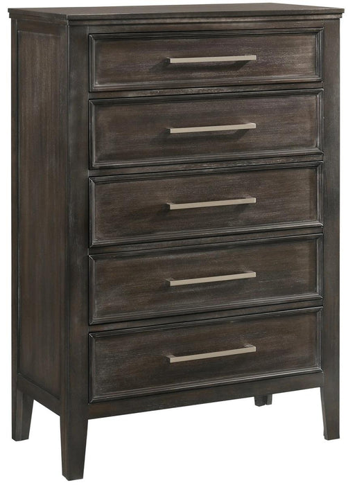 New Classic Furniture Andover 5 Drawer Chest in Nutmeg