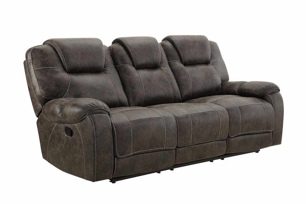 New Classic Furniture Anton Dual Recliner Sofa in Chocolate