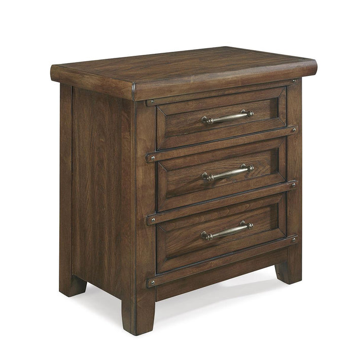 New Classic Furniture Fairfax 3 Drawer Nightstand in Medium Oak