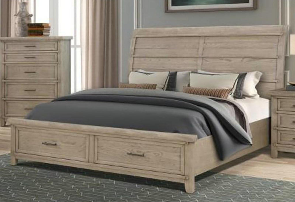 New Classic Furniture Fairfax King Storage Bed in Driftwood