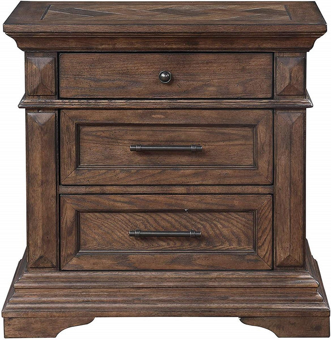 New Classic Furniture Mar Vista 3 Drawer Nightstand in Brushed Walnut