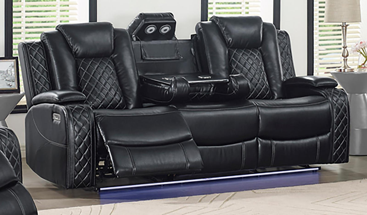 New Classic Furniture Orion Sofa with Dual Recliner in Black