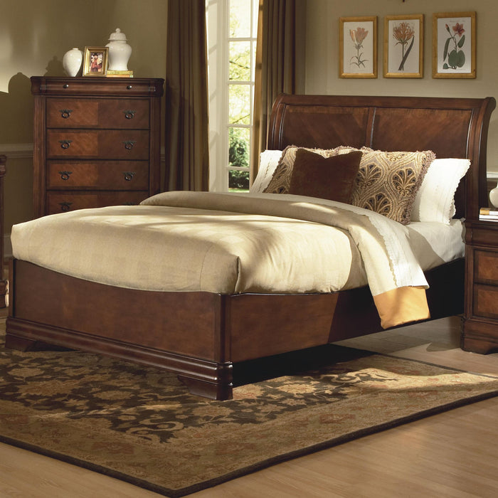 New Classic Sheridan California King Sleigh Bed in Burnished Cherry