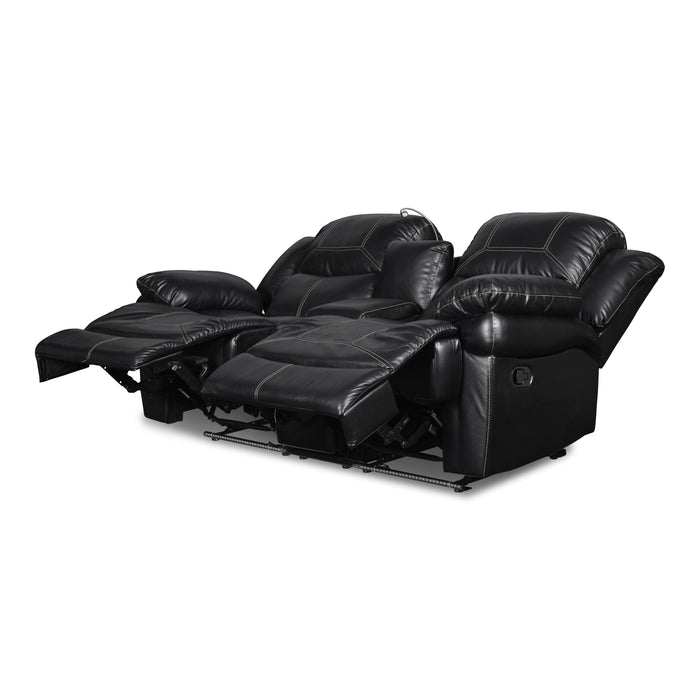 FLYNN CONSOLE LOVESEAT W/ READING LIGHT- BLACK