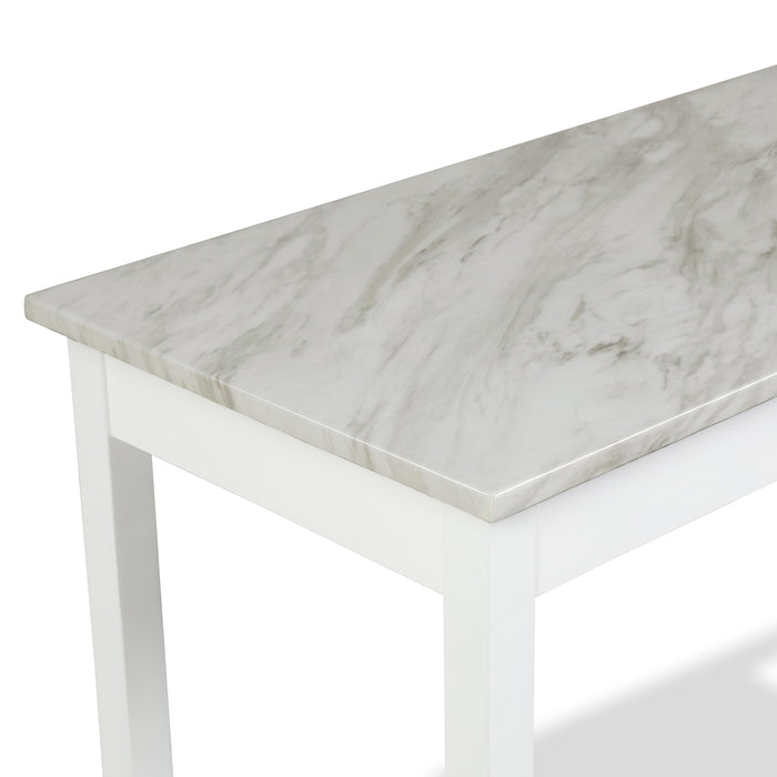 CELESTE DESK W/WHITE/GRAY FAUX MARBLE TOP-WHITE BASE