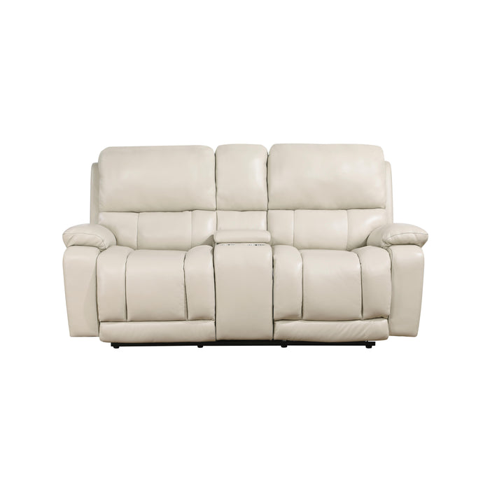 CICERO RECLINING CONSOLE LOVESEAT-CREAM