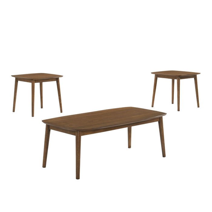 FELIX COFFEE TABLE & 2 END TABLE SET-NATURAL WALNUT