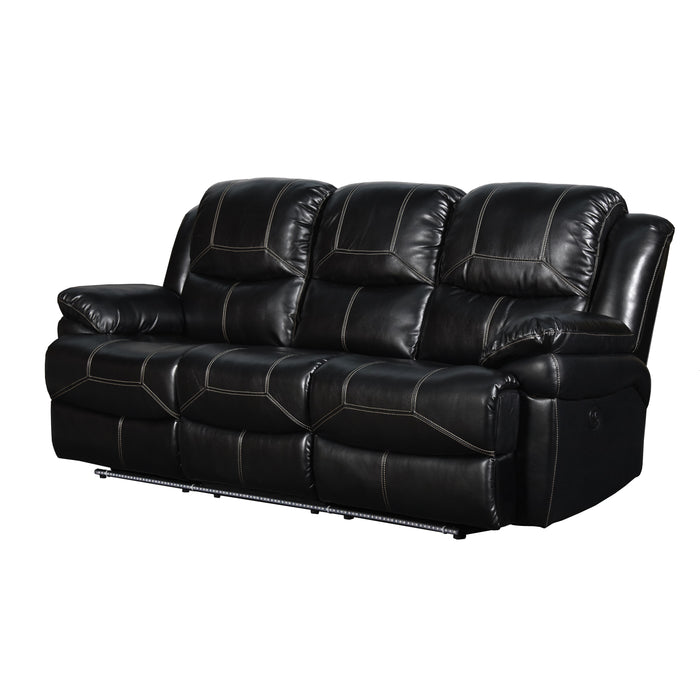 FLYNN SOFA W/LIGHTED BASE & PWR FR-BLACK