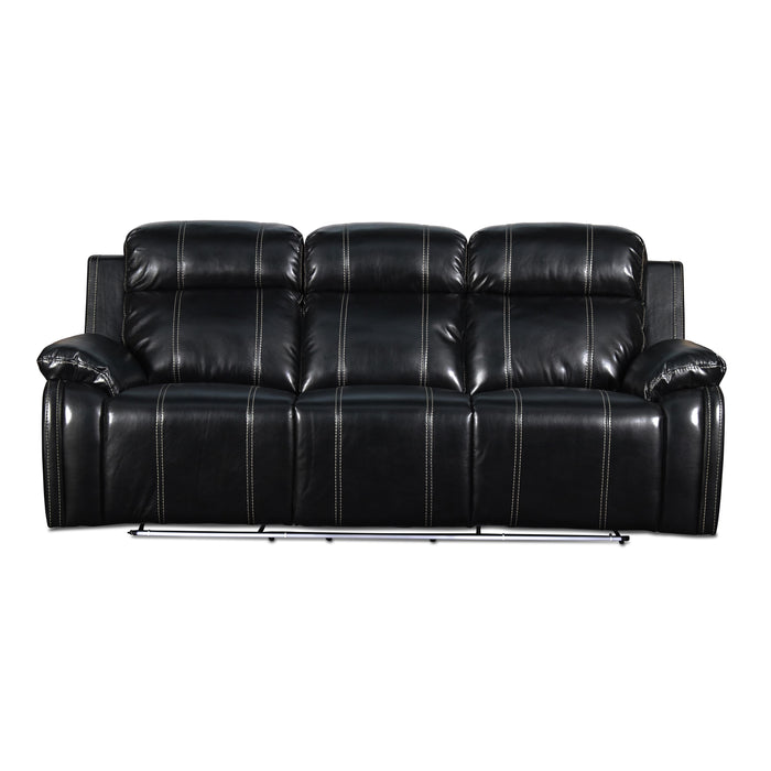 FUSION DUAL RECLINER SOFA W/PWR FTRST-EBONY
