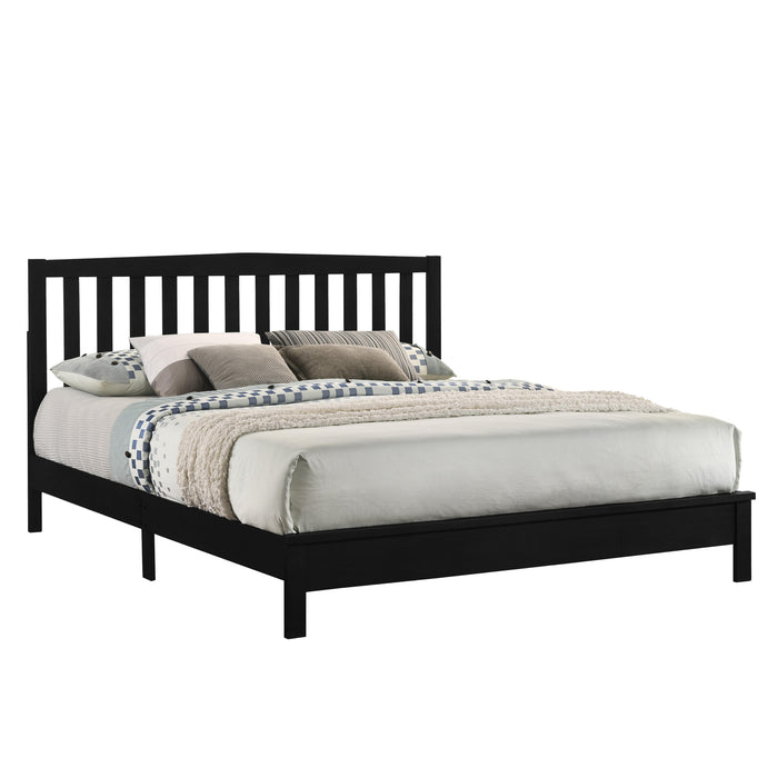 LEO 6/6 EK SLAT BED-HB/FB/RAILS-BLACK