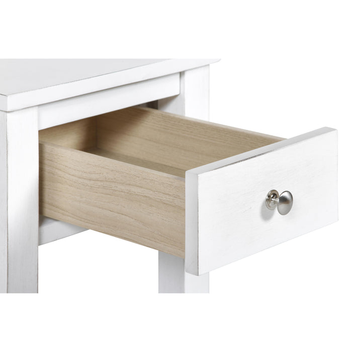 NOAH END TABLE WITH DRAWER-WHITE