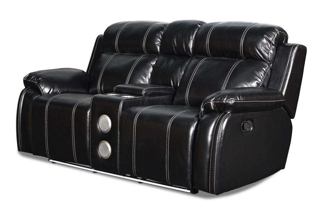 FUSION CONSOLE LOVESEAT W/SPEAKER-EBONY
