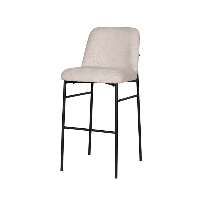 Erik Bar Chair W/ Black Metal Frame- Beige (2 Per Carton)