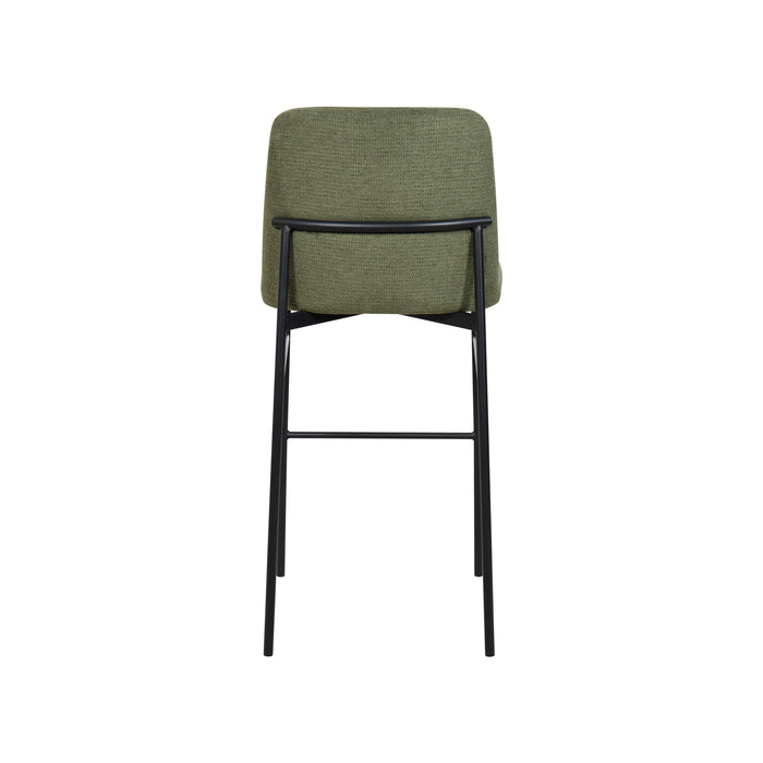 Erik Bar Chair W/ Black Metal Frame- Green (2 Per Carton)