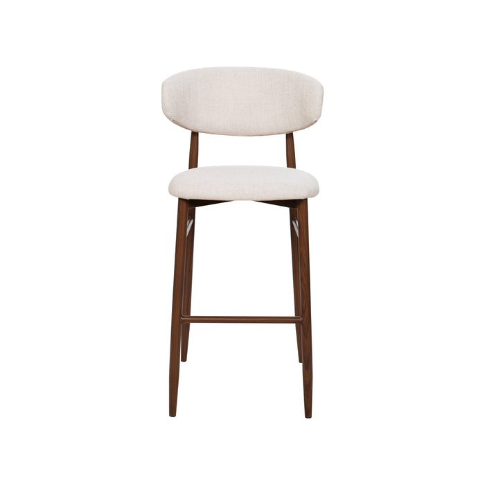 Royce Bar Chair W/Walnut Metal Frame- Beige (2 Per Carton)