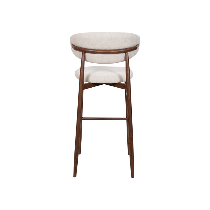 Royce Bar Chair W/Walnut Metal Frame- Beige (2 Per Carton)