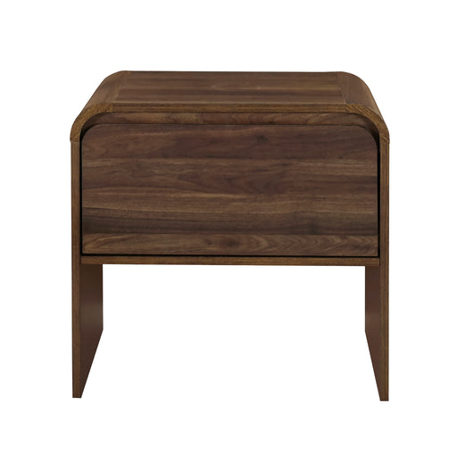 Mara One Drawer End Table / Bedside Table-Walnut