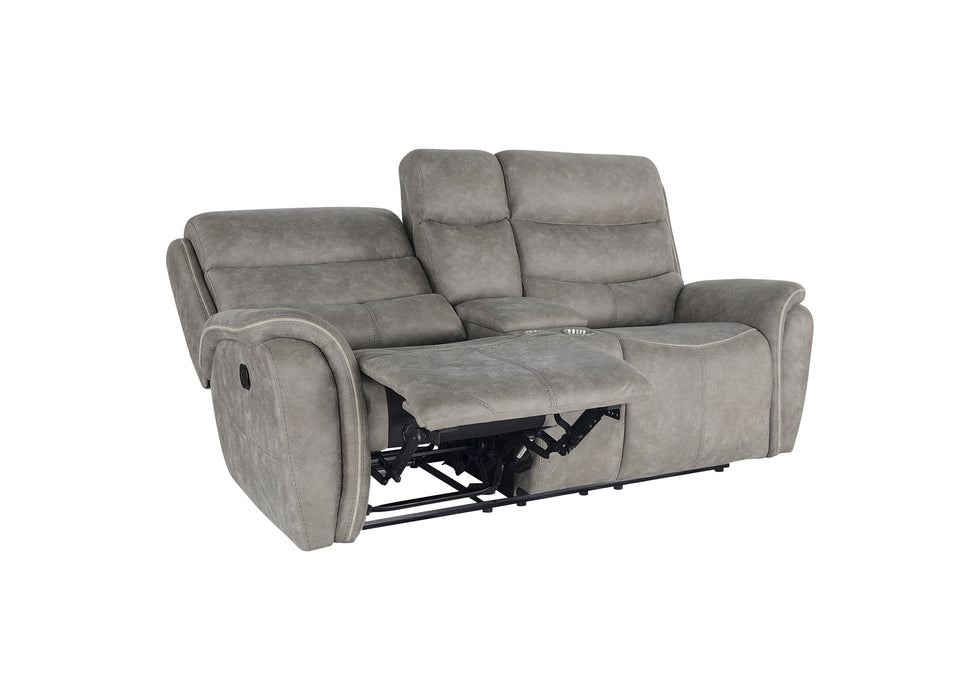 Kamari Console Loveseat W/ Dual Recliners-Gray