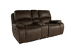 Brookings Console Loveseat W/ Dual Recliners-Brown