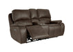 Brookings Console Loveseat W/Pwr Hr & Fr-Brown