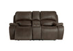 Brookings Console Loveseat W/Pwr Hr & Fr-Brown