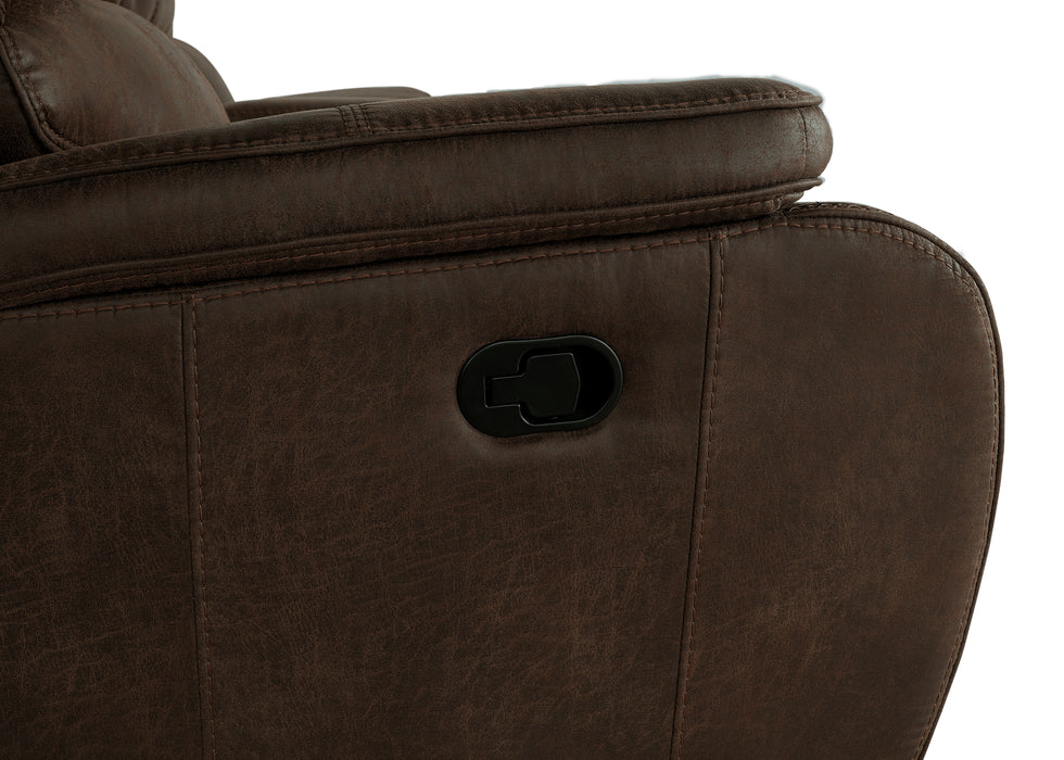 Brookings Sofa W/Dual Recliner-Brown
