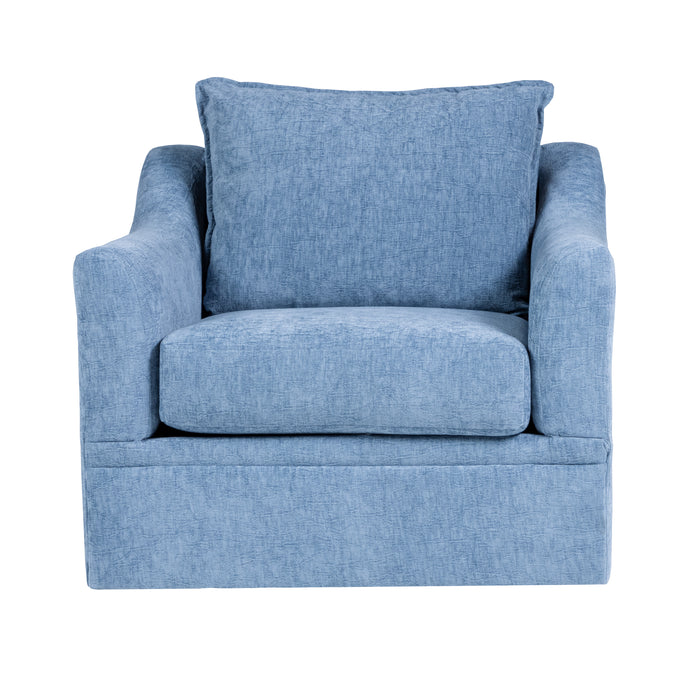 Sylvie Swivel Chair-Blue Slate