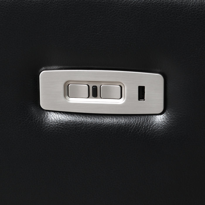 Orion Ii Raf Console Loveseat W/ Pwr Fr & Hr-Black