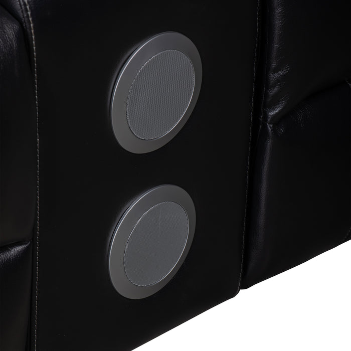 Orion Ii Raf Console Loveseat W/ Pwr Fr & Hr-Black