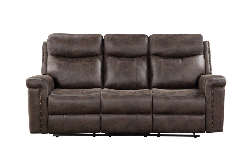 Quade Sofa W/Dual Recliner-Mocha