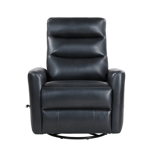 Takami Swivel Recliner-Black Vegan Leather