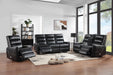 Takami Swivel Recliner-Black Vegan Leather