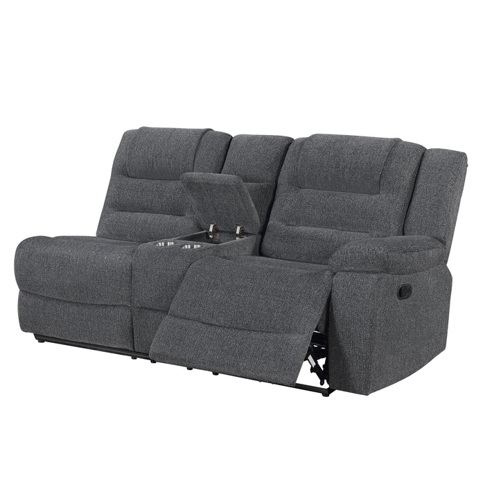 Redondo Raf Console Loveseat W/1 Recliner-Dk Gray