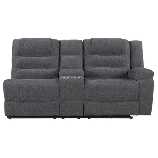 Redondo Raf Console Loveseat W/1 Recliner Pwr Fr-Dk Gray