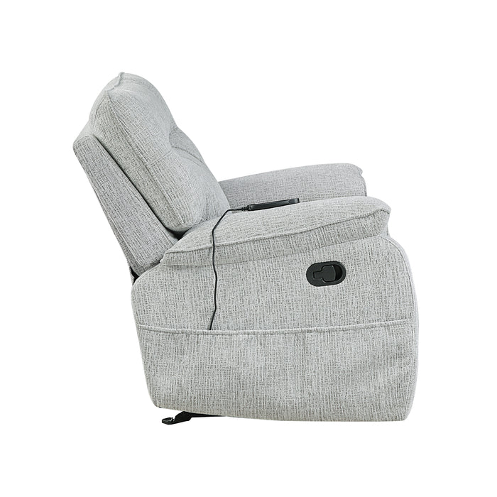 Chablis Glider Recliner W/Heat & Massage-Mist Gray