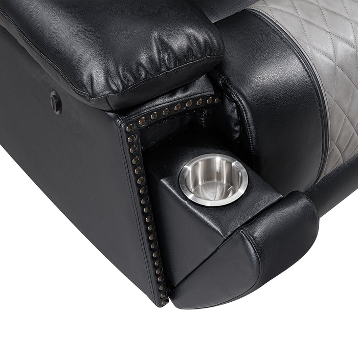 Nikko Glider Recliner W/Pwr Fr-Black/Gray