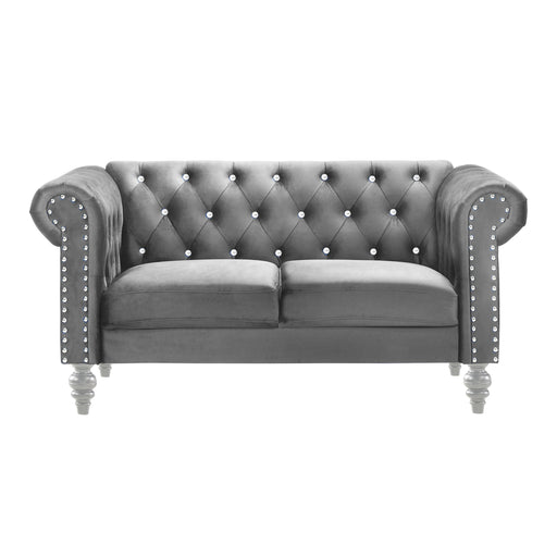 Emma Crystal Loveseat-Gray