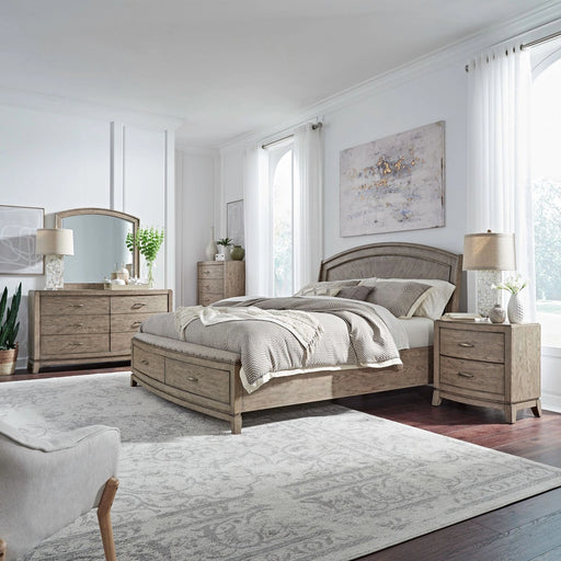 Avalon King Panel Storage Bed, Dresser & Mirror, Chest, NS image