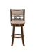Gia 29" Swivel Barstool-Cherry W/Brown Fabric Seat