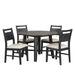 Sable Crest 5 Piece Round Dining Table & 4 Chairs-Black