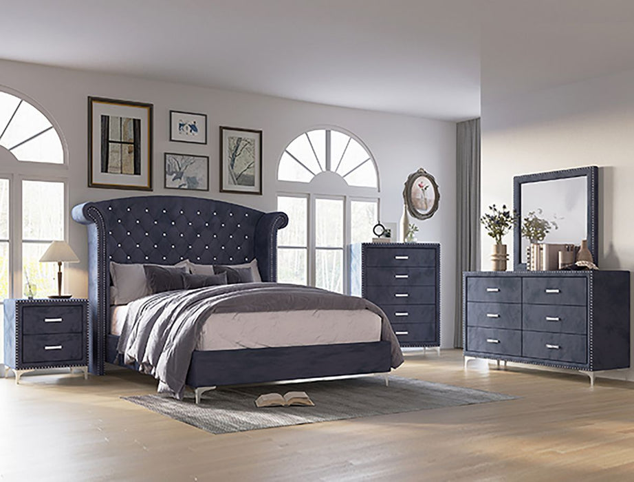 Crown Mark Furniture Lucinda 5 Drawer Chest in Gray