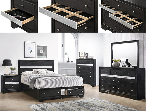 Crown Mark Regata Queen Storage Bed in Black image
